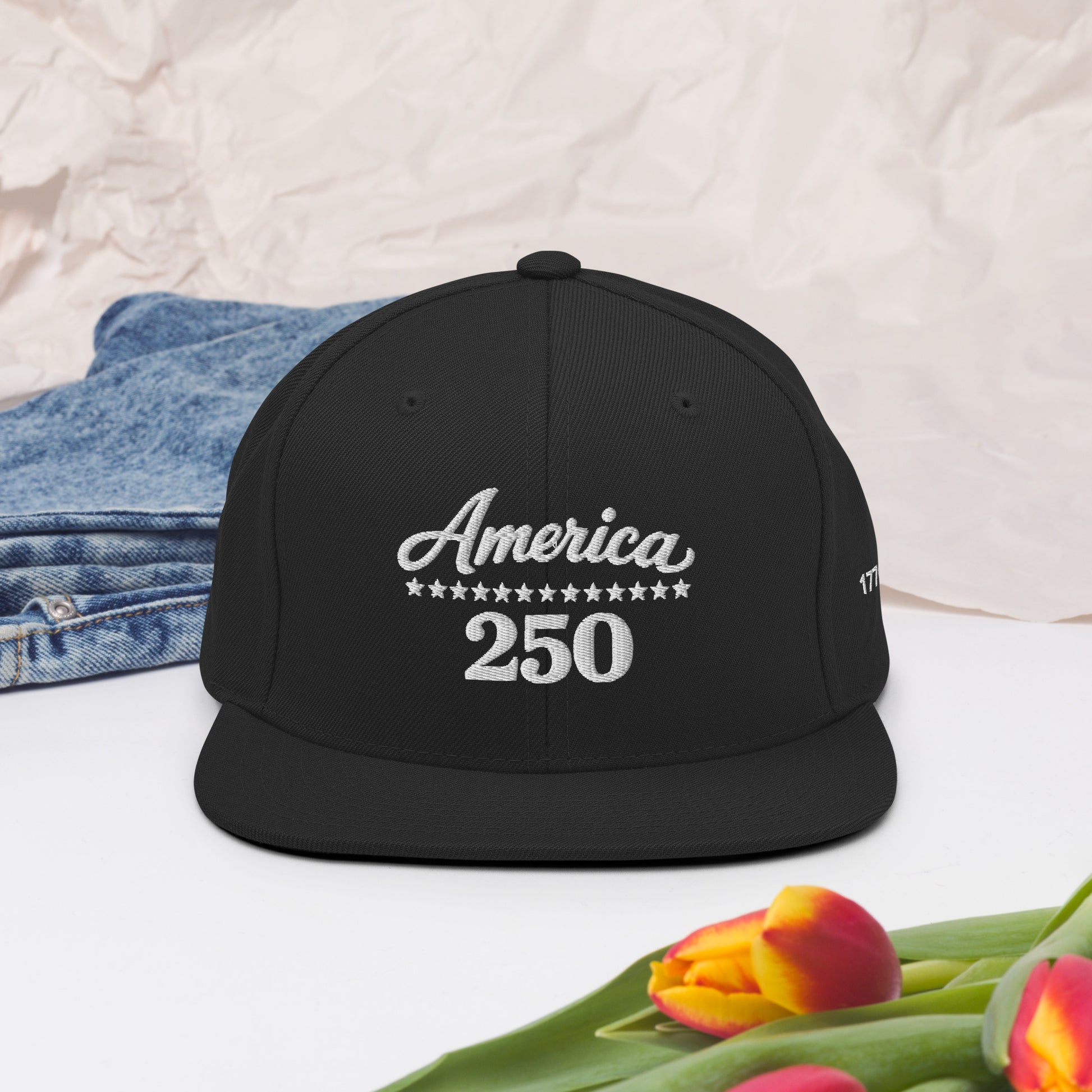 America 250 Snapback Hat - Patriotic apparel celebrating America's 250th anniversary