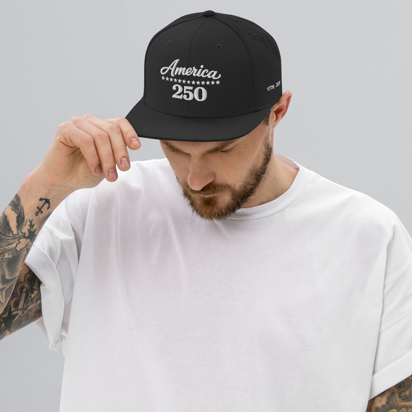 America 250 Snapback Hat - Patriotic apparel celebrating America's 250th anniversary