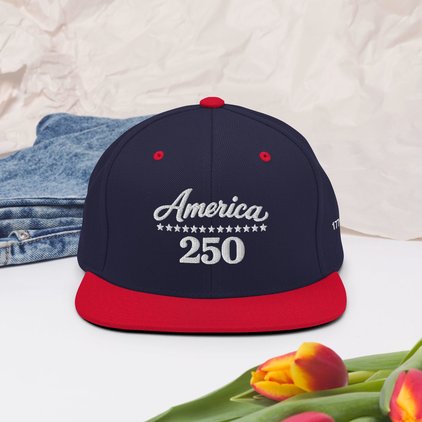 America 250 Snapback Hat - Patriotic apparel celebrating America's 250th anniversary