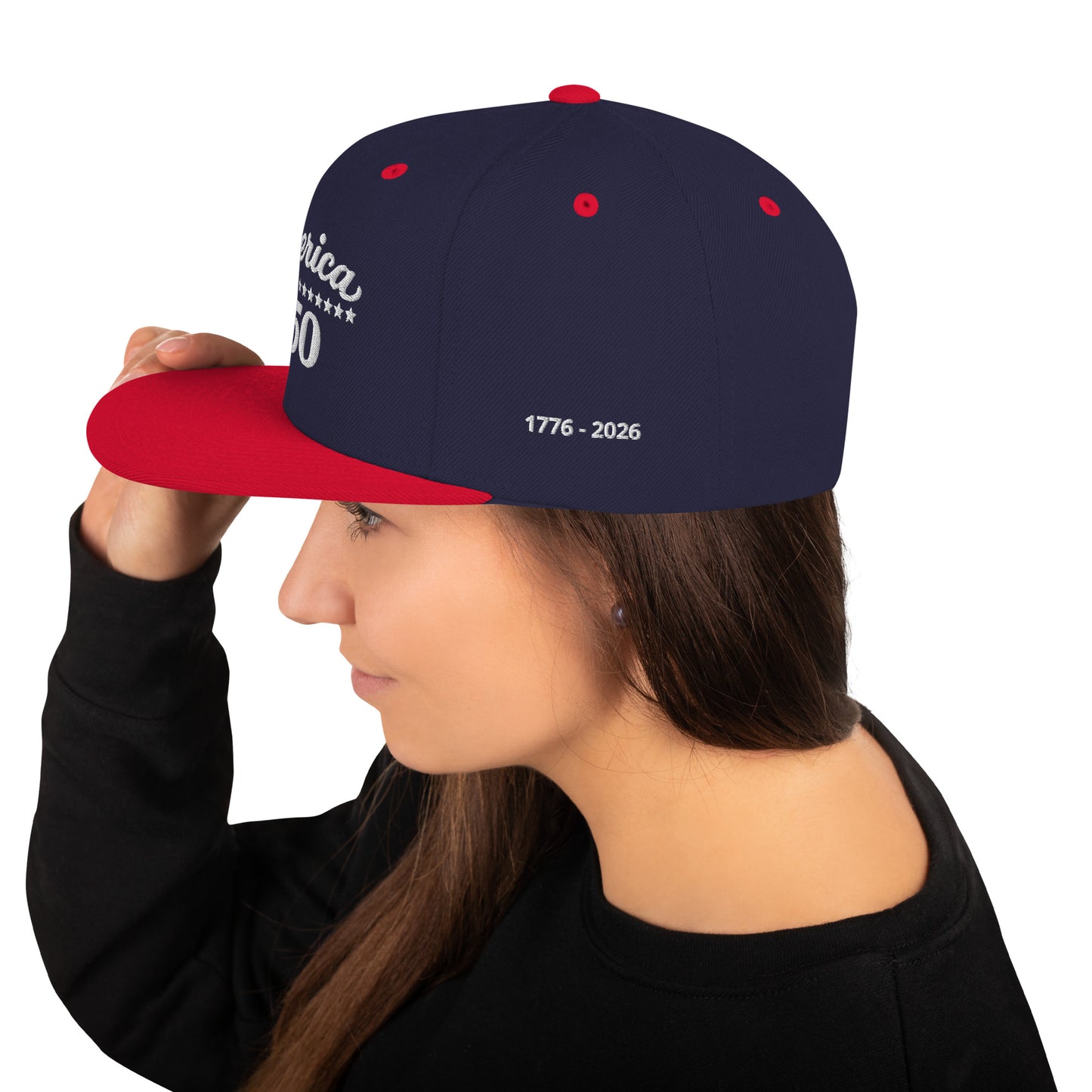 America 250 Snapback Hat - Patriotic apparel celebrating America's 250th anniversary