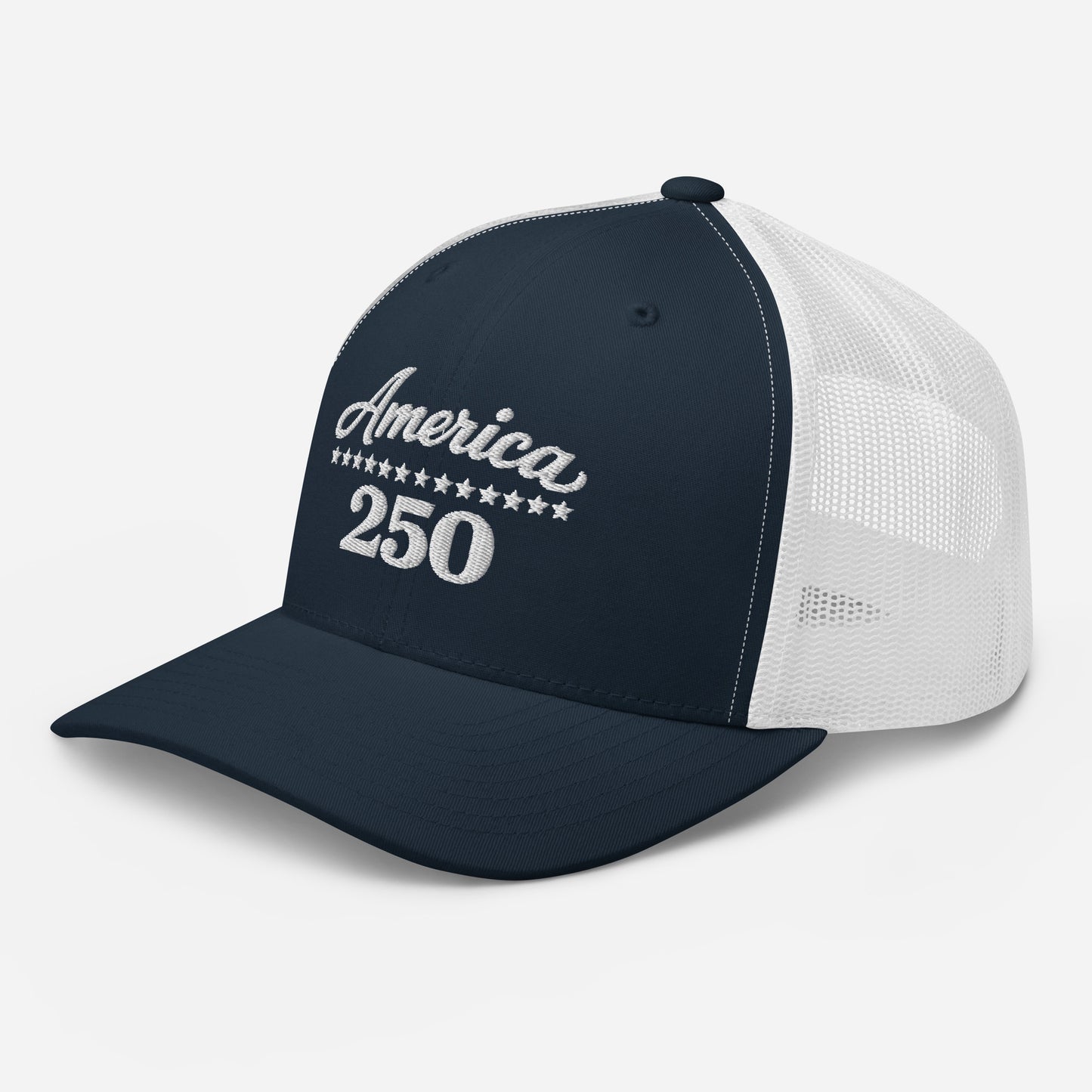 America 250 Trucker Cap - Patriotic apparel celebrating America's 250th anniversary