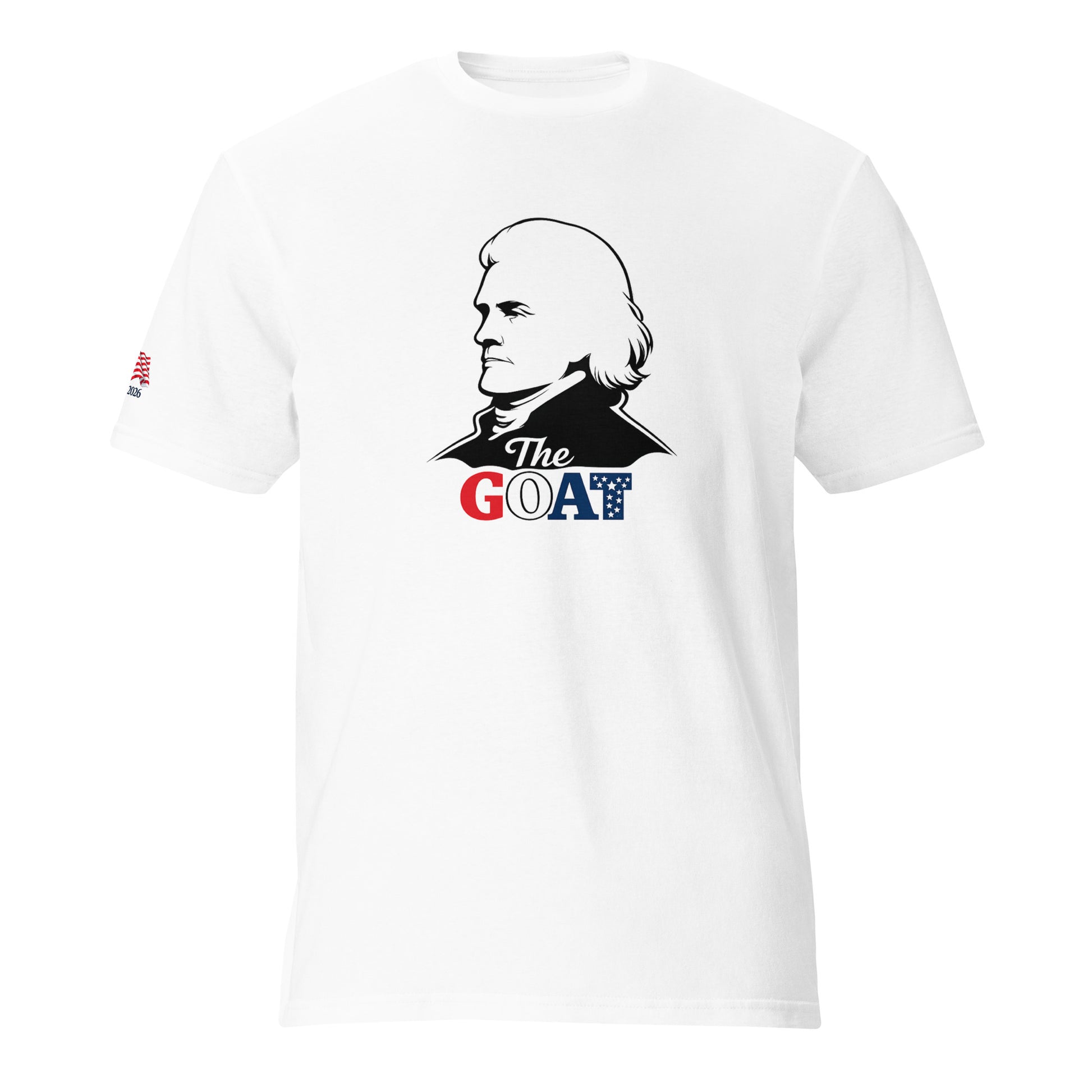 Jefferson "GOAT" TEE - Patriotic apparel celebrating America's 250th anniversary