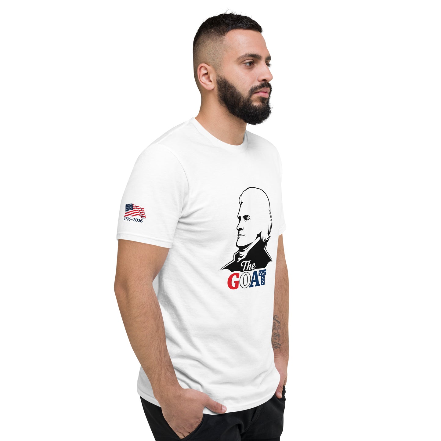Jefferson "GOAT" TEE - Patriotic apparel celebrating America's 250th anniversary