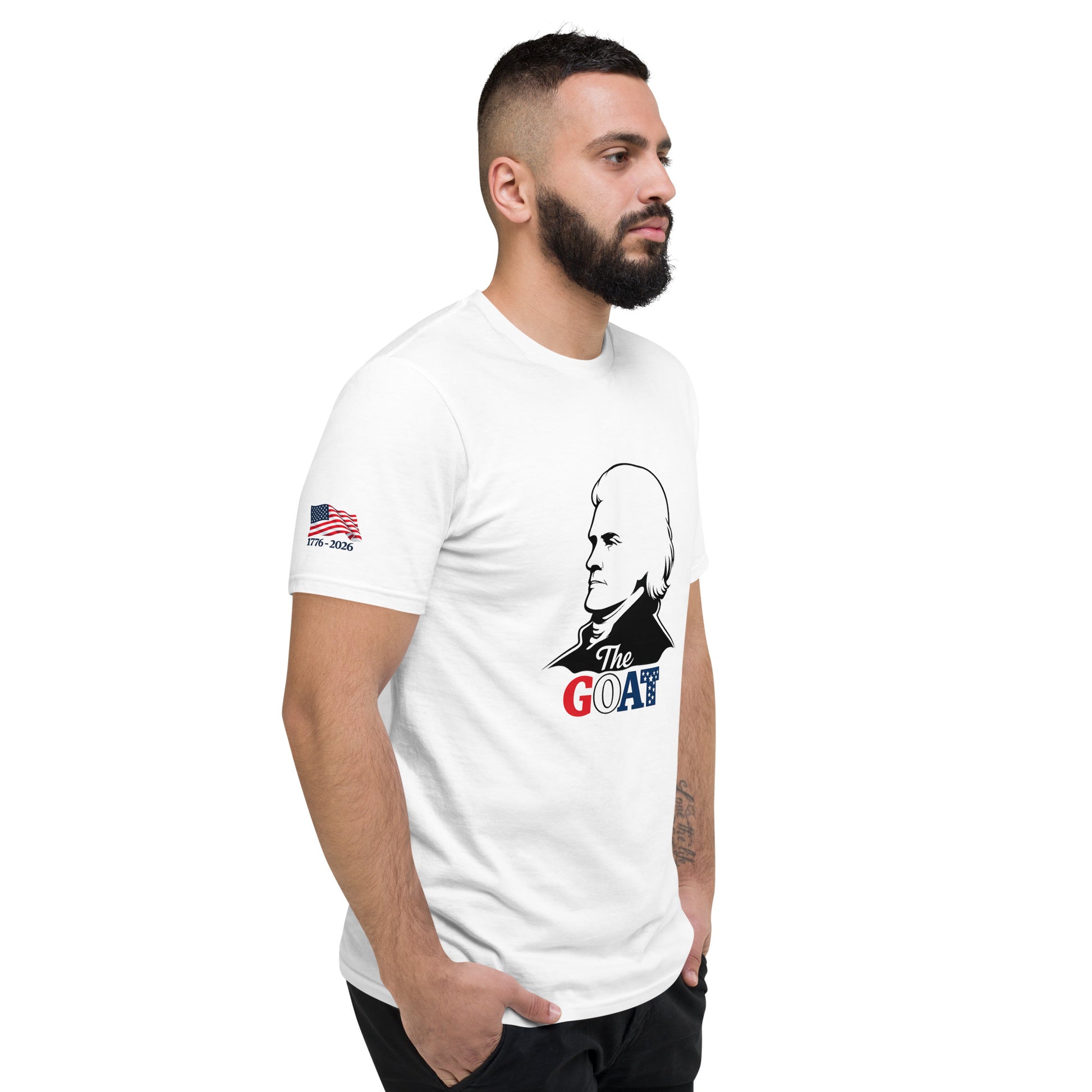Jefferson "GOAT" TEE - Patriotic apparel celebrating America's 250th anniversary