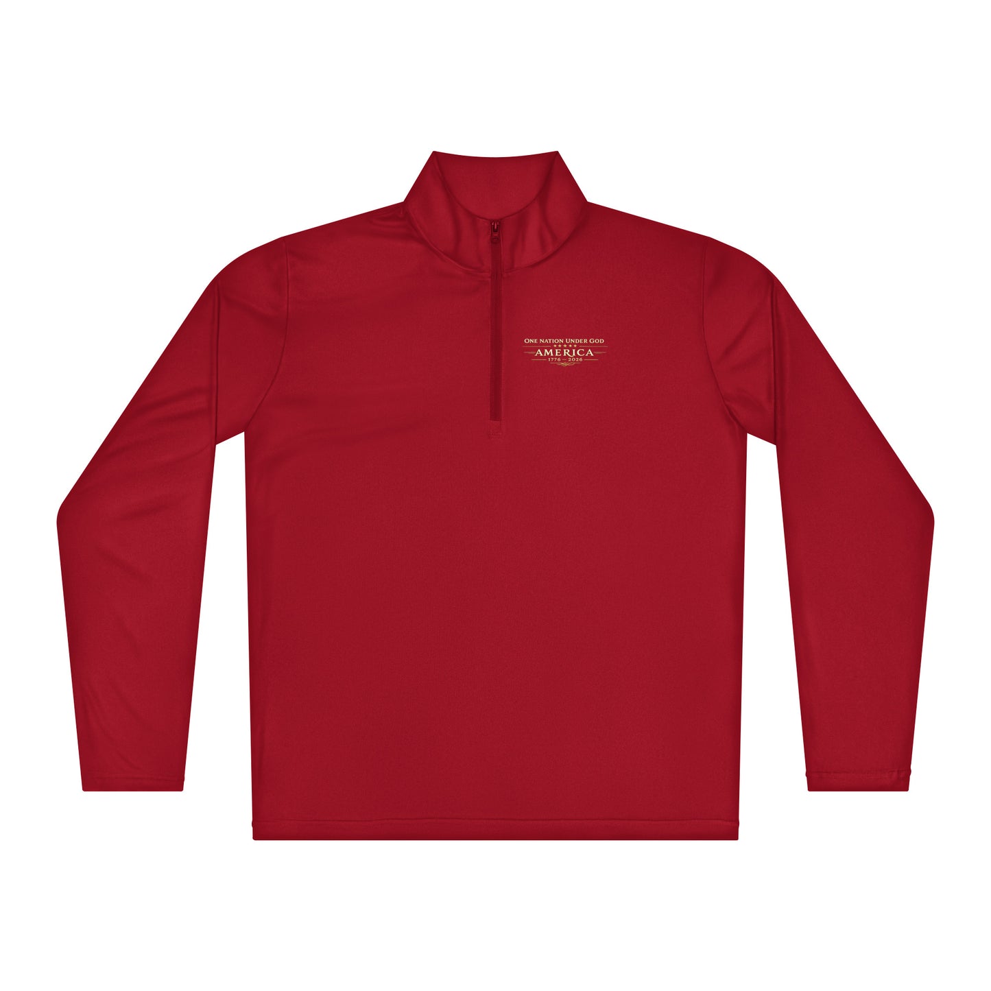 One Nation Under God quarter-zip pullover - Patriotic apparel celebrating America's 250th anniversary