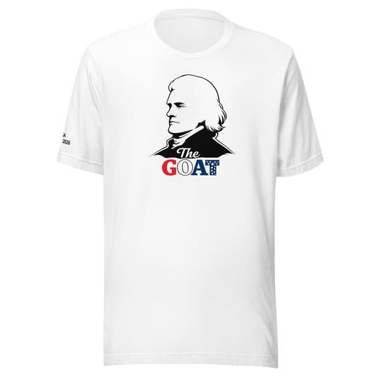 Jefferson "The GOAT" Tee - Patriotic apparel celebrating America's 250th anniversary